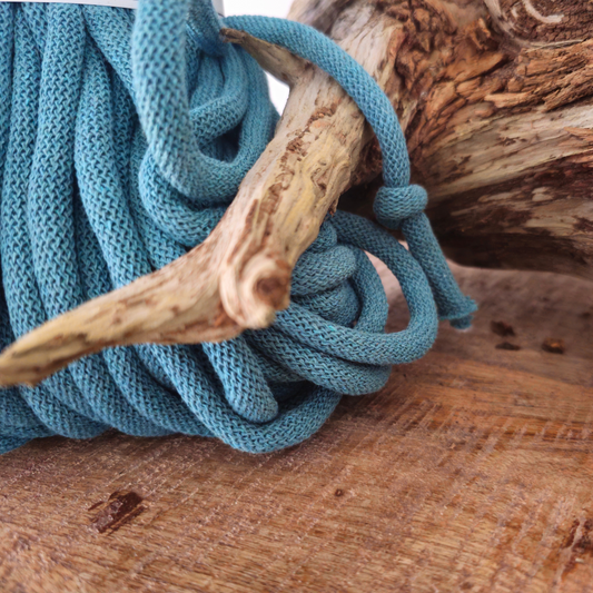 9mm x 10m Jumbo Teal Recycled Braided Cotton Bobbiny Cord Macrame Jewelry  Braid Cord Knitting & Crochet DIY (Copy)