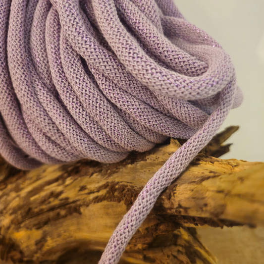 9mm x 10m Jumbo Unicolor Lavender Recycled Braided Cotton Bobbiny Cord Macrame Jewelry  Braid Cord Knitting & Crochet DIY