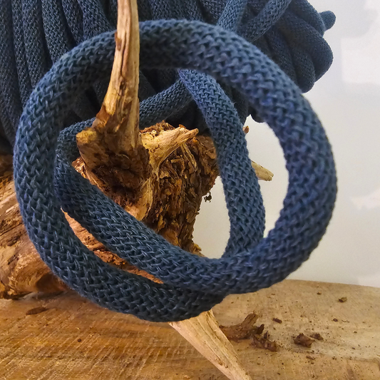 9mm x 10m Jumbo Peacock Blue Recycled Braided Cotton Bobbiny Cord Macrame Jewelry  Braid Cord Knitting & Crochet DIY